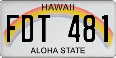HI license plate FDT481