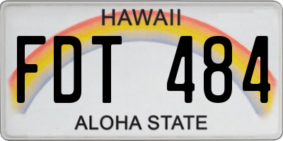 HI license plate FDT484