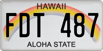HI license plate FDT487