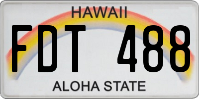 HI license plate FDT488