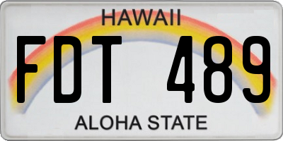 HI license plate FDT489