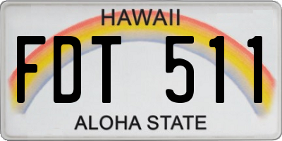HI license plate FDT511