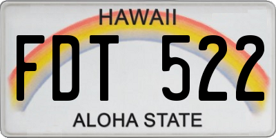 HI license plate FDT522