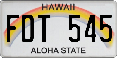 HI license plate FDT545