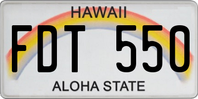 HI license plate FDT550