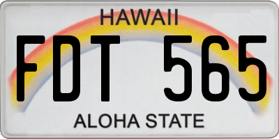 HI license plate FDT565