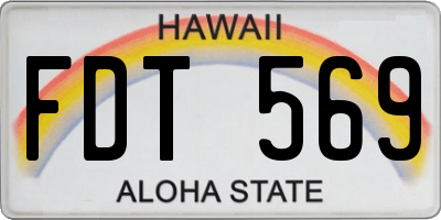 HI license plate FDT569