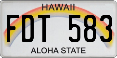 HI license plate FDT583