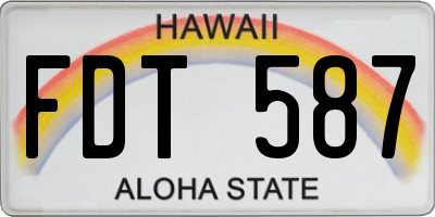 HI license plate FDT587
