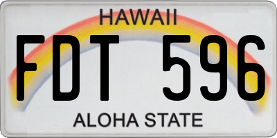 HI license plate FDT596