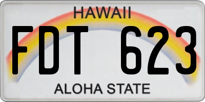 HI license plate FDT623