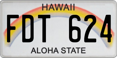 HI license plate FDT624
