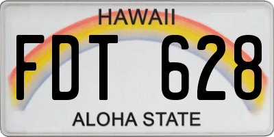 HI license plate FDT628
