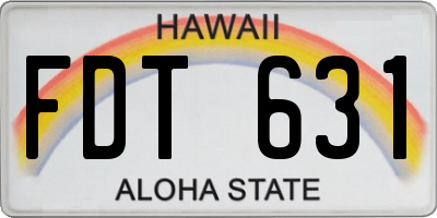 HI license plate FDT631