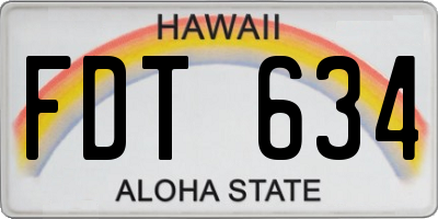 HI license plate FDT634