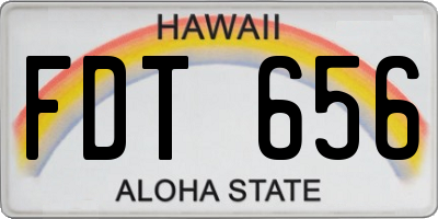HI license plate FDT656