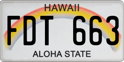 HI license plate FDT663