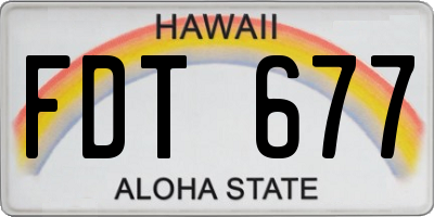 HI license plate FDT677