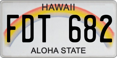 HI license plate FDT682