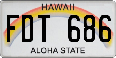 HI license plate FDT686