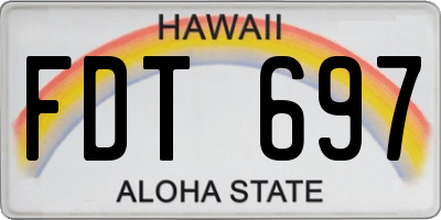 HI license plate FDT697