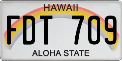 HI license plate FDT709