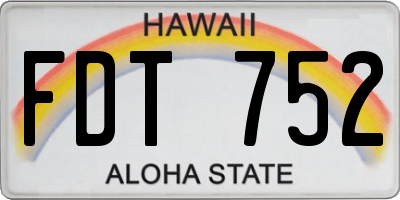 HI license plate FDT752