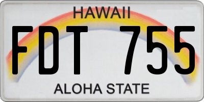 HI license plate FDT755