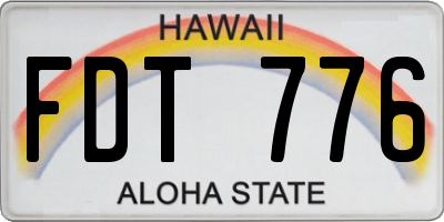 HI license plate FDT776
