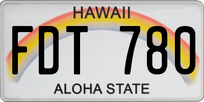 HI license plate FDT780