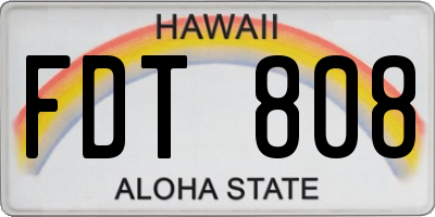 HI license plate FDT808