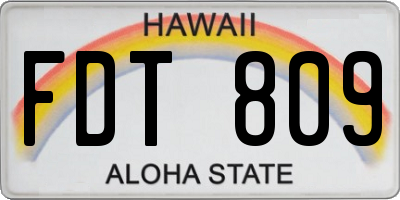 HI license plate FDT809