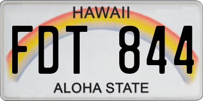 HI license plate FDT844