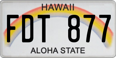 HI license plate FDT877