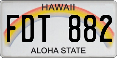 HI license plate FDT882