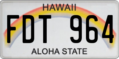HI license plate FDT964