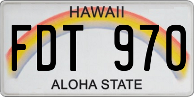 HI license plate FDT970