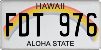HI license plate FDT976