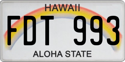 HI license plate FDT993