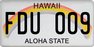 HI license plate FDU009