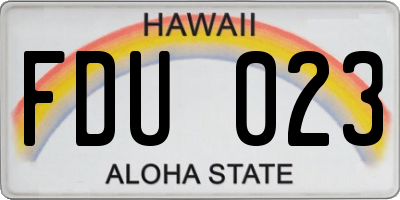 HI license plate FDU023