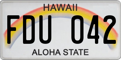 HI license plate FDU042