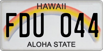 HI license plate FDU044