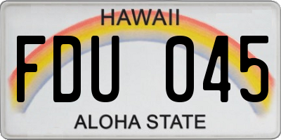 HI license plate FDU045