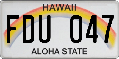 HI license plate FDU047