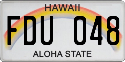 HI license plate FDU048
