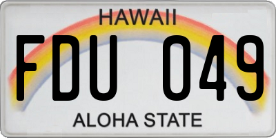 HI license plate FDU049