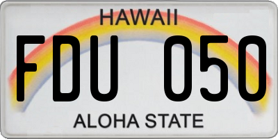 HI license plate FDU050