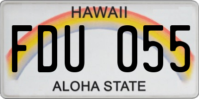 HI license plate FDU055