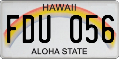 HI license plate FDU056